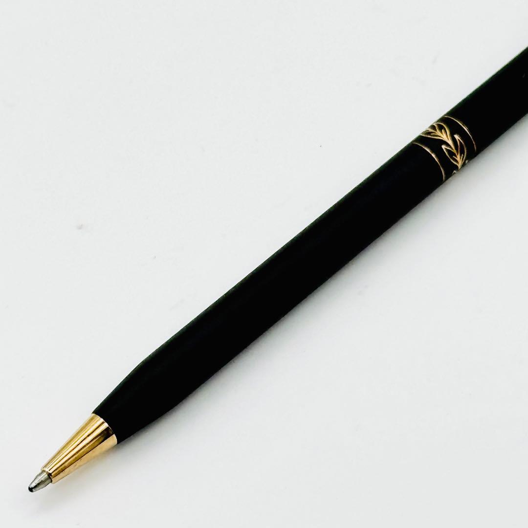 Cross Classic Black Ballpoint Pen USA Made Leaf Pattern Blue Ink