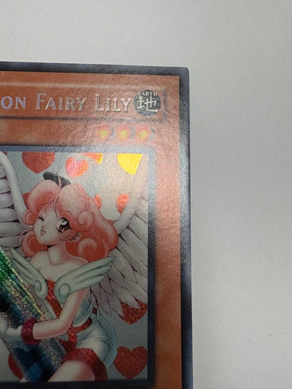 Bandai Yugioh Injection Angel Lily Old Asia Secret 1st edition Yu-Gi-Oh! card with visible back scuffs