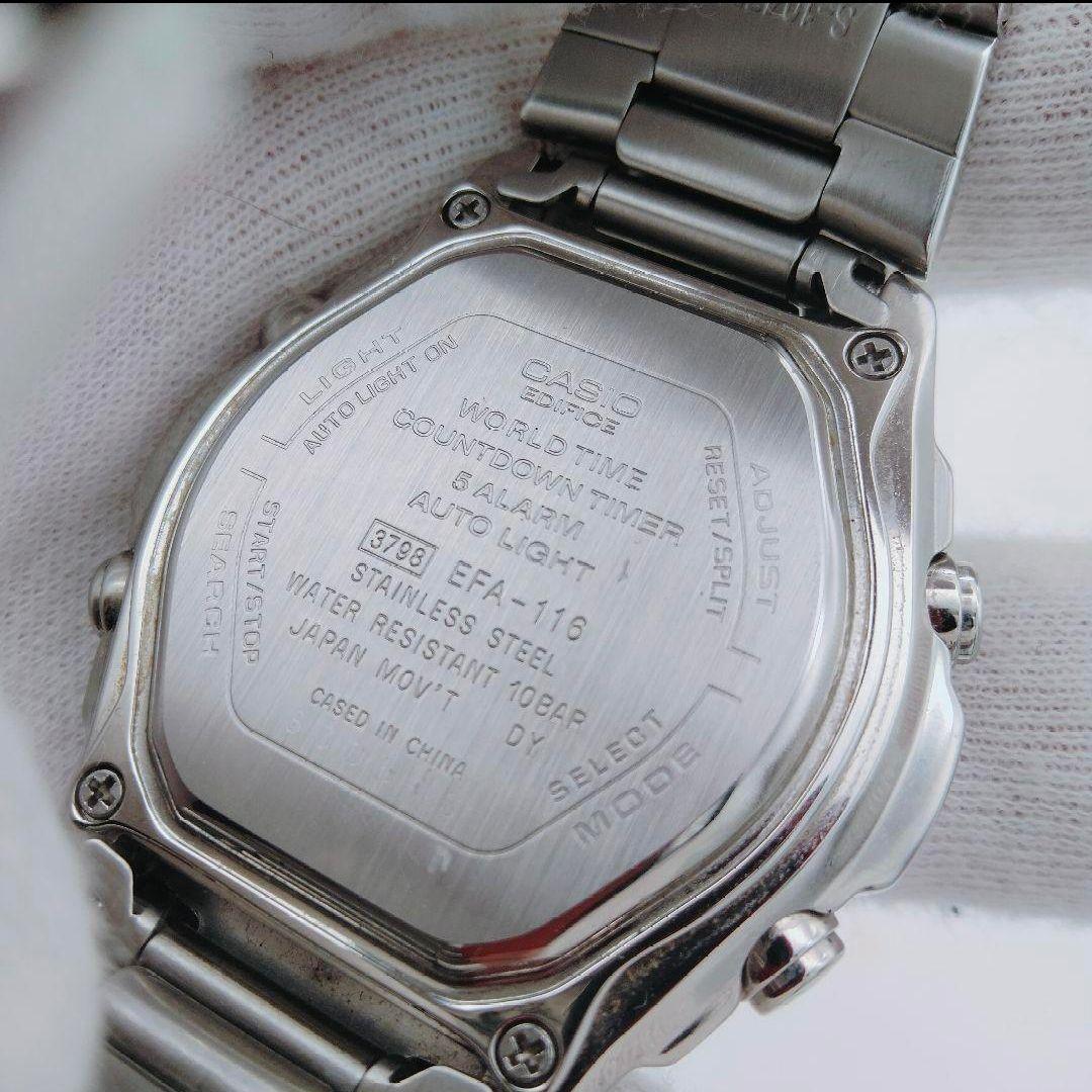 Casio Edifice EFA116 Watch Model 3798 with Black Dial and Silver Band — Japan Import