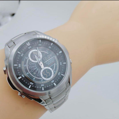 Casio Edifice EFA116 Watch Model 3798 with Black Dial and Silver Band — Japan Import