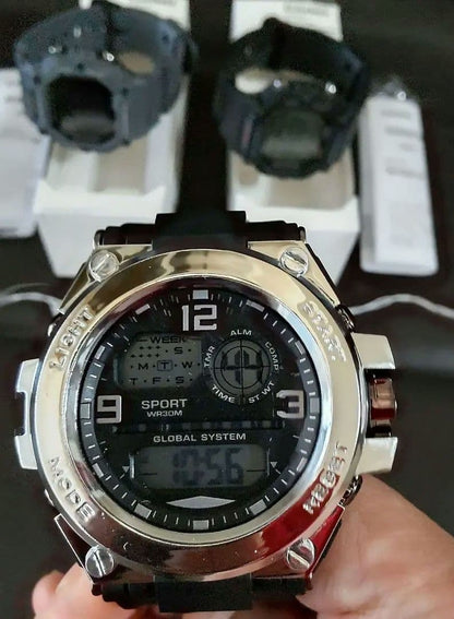 Casio Series AE-1600H Model Digital Watch Set of 2 plus Big Digital Timer — Japan Import