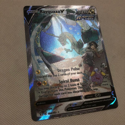 Pokemon Card Rayquaza V Zinnia Secret English Region Limited showing Rayquaza V artwork