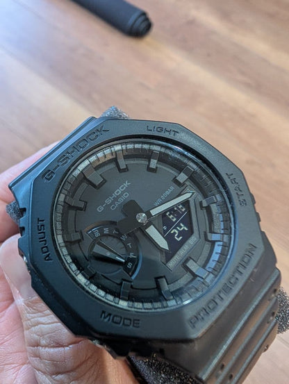 Casio G-Shock 5611JA All Black Square Watch with Octagonal Bezel — Japan Import