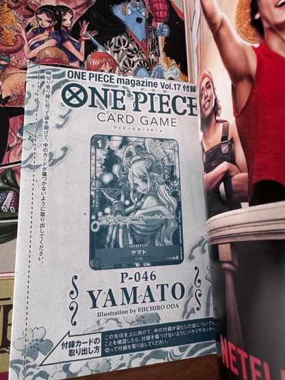 One Piece magazine with unopened Yamato promotional card included, Japan import collectible