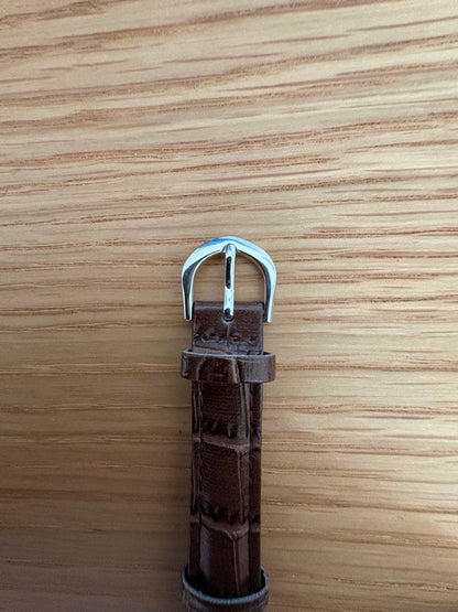 Casio Square Case Leather Strap Watch with Roman Numerals