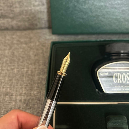 Cross Townsent Fountain Pen Gift Green Ink Bottle Gold