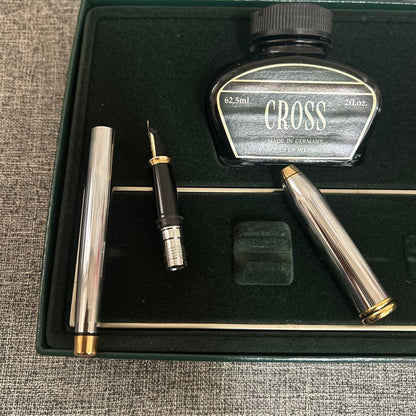 Cross Townsent Fountain Pen Gift Green Ink Bottle Gold