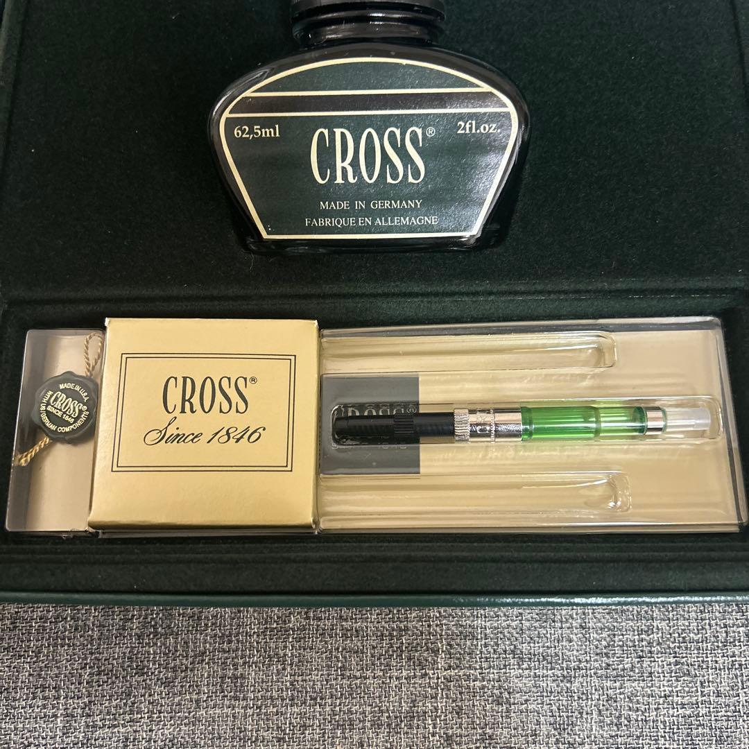 Cross Townsent Fountain Pen Gift Green Ink Bottle Gold