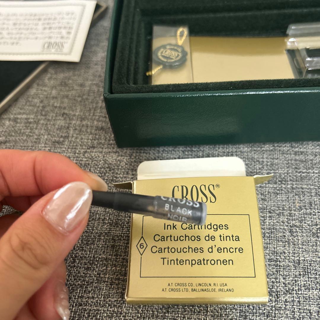Cross Townsent Fountain Pen Gift Green Ink Bottle Gold