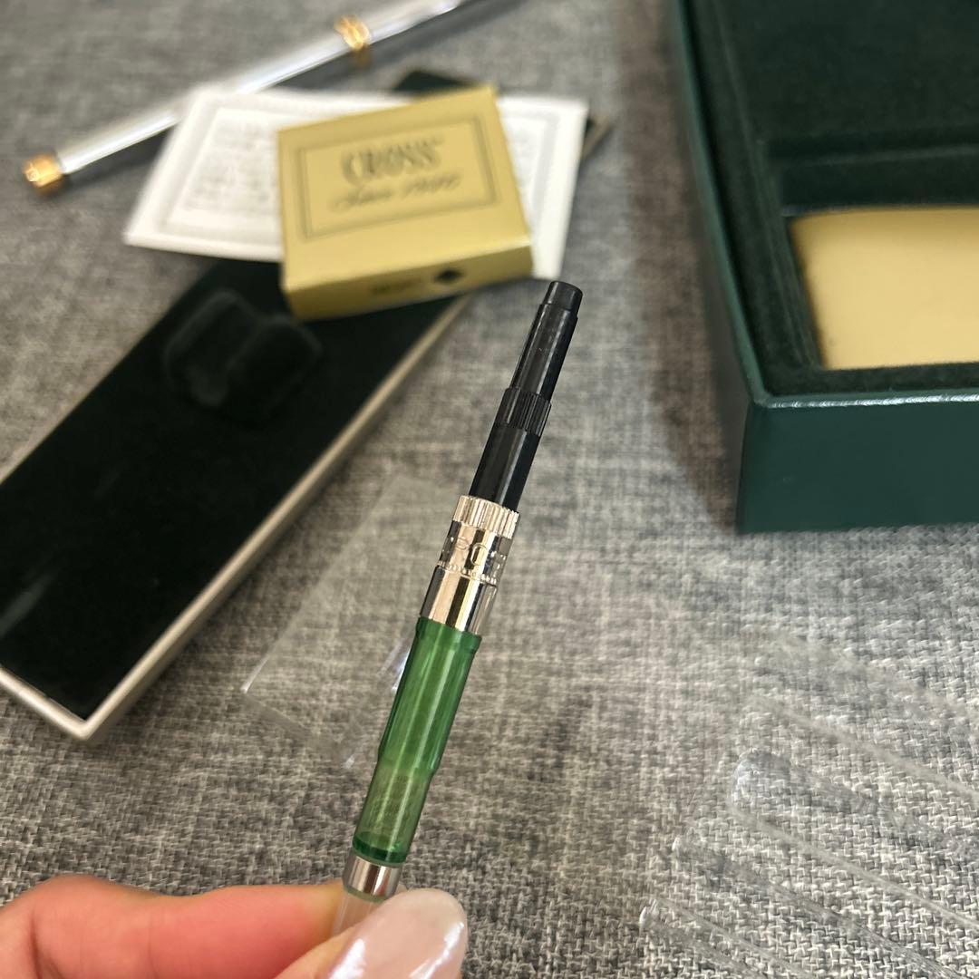 Cross Townsent Fountain Pen Gift Green Ink Bottle Gold