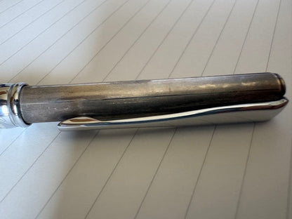 Aurora Silver Ballpoint Pen Knock-Style