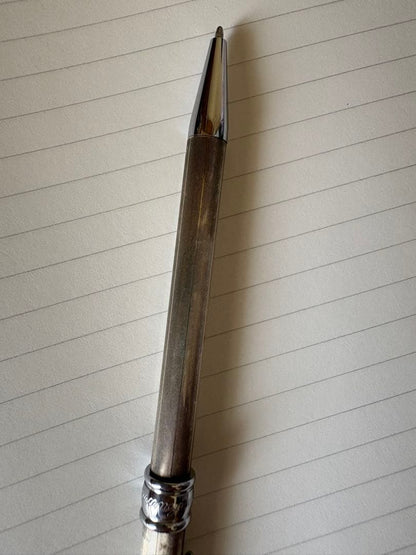 Aurora Silver Ballpoint Pen Knock-Style