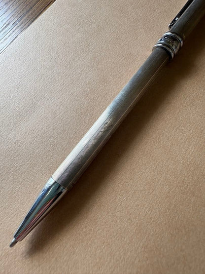 Aurora Silver Ballpoint Pen Knock-Style
