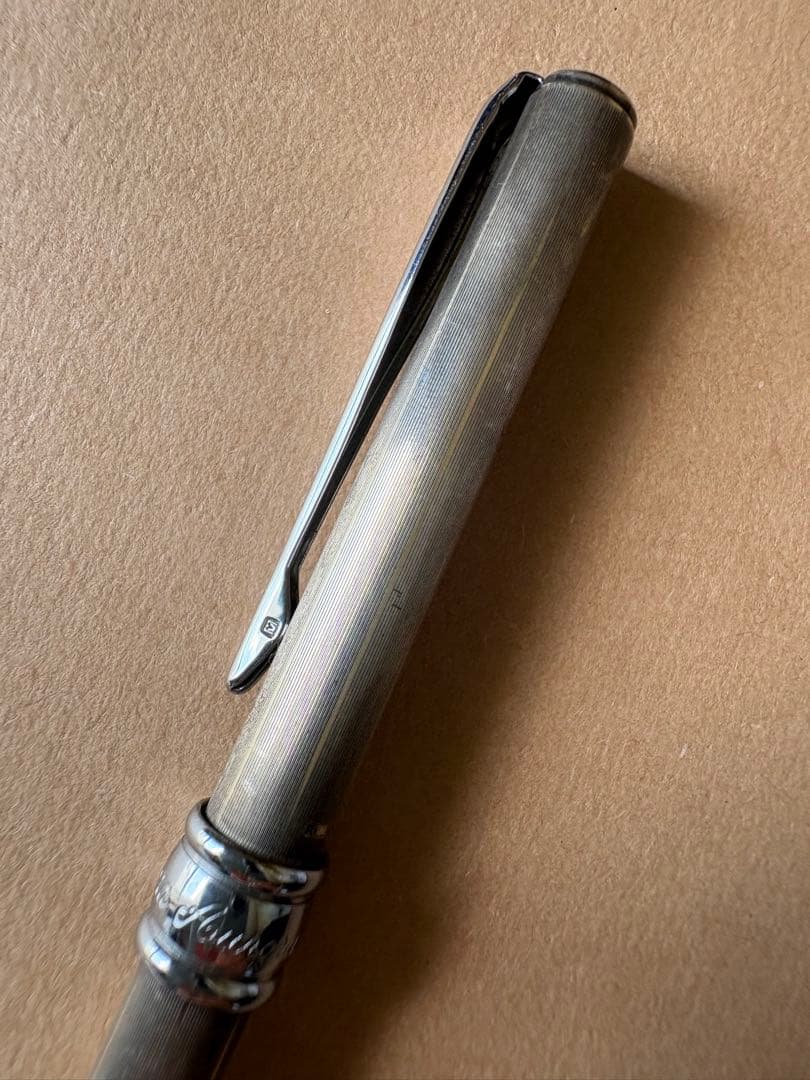 Aurora Silver Ballpoint Pen Knock-Style