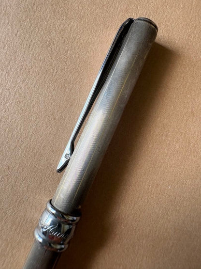 Aurora Silver Ballpoint Pen Knock-Style