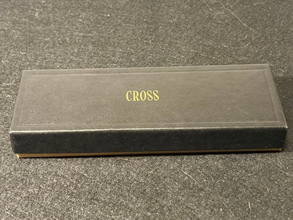 Cross Fujitsu Novelty black ballpoint pen with gold accents and Fujitsu logo plate in gift box