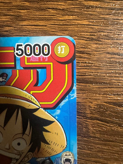 One Piece Monkey D. Luffy P-033 character card with attack attribute and 5000 power from Japan