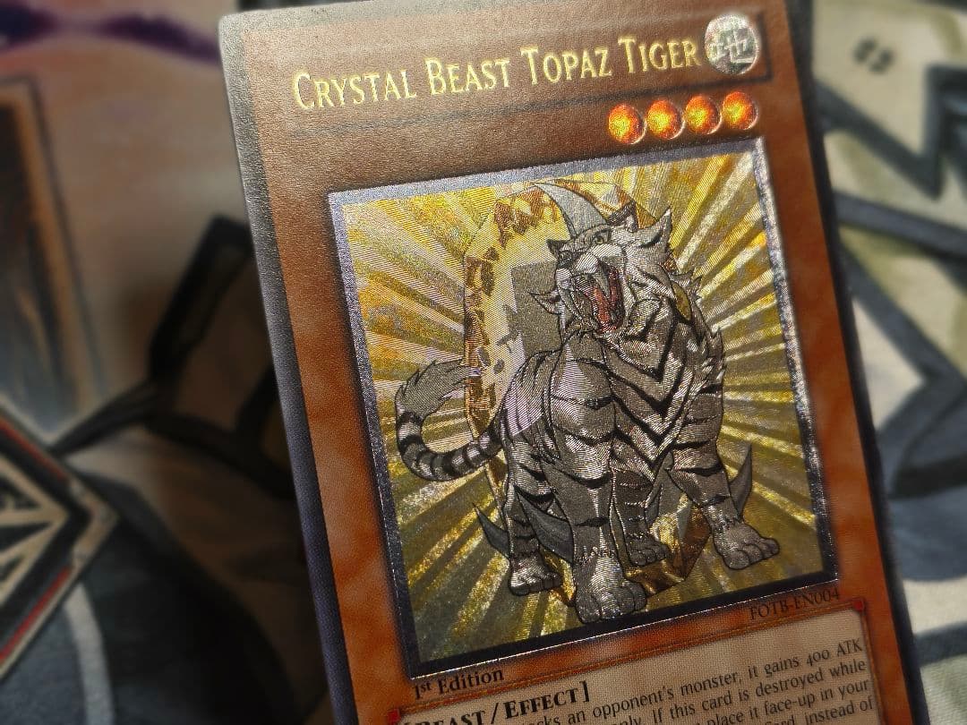 Mikageishi Yu-Gi-Oh Relic Beast Topaz Tiger English Relief Card FOTB-EN004 1st Edition Japan Import