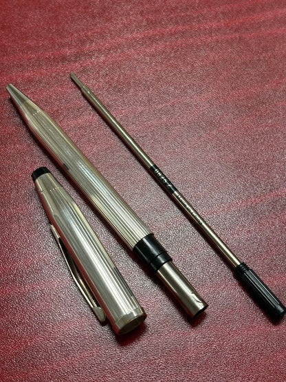 Silver Cross Century 2 sterling silver ballpoint pen with medium black refill, Japan import