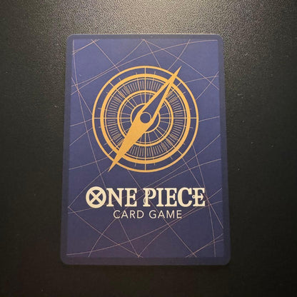 One Piece Nami ST29-008 Parallel Card with a small white chip on the upper back side