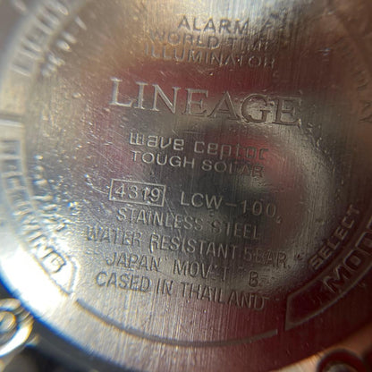 Casio Lineage Wave Ceptor Solar Watch Series LCW-100 in Silver