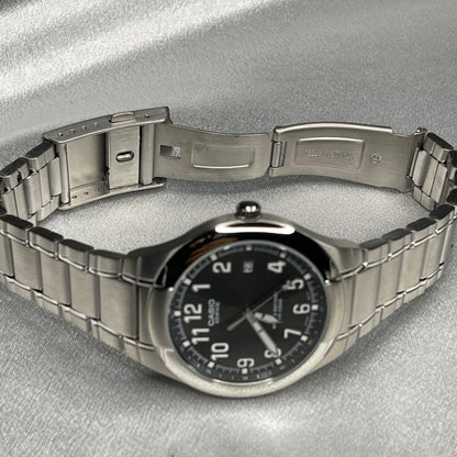 Casio Edifice EF-100 Watch with Silver Band and Brown Dial
