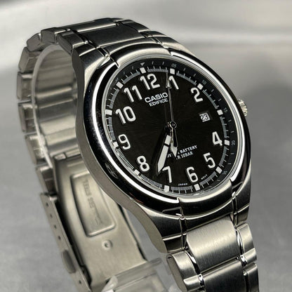 Casio Edifice EF-100 Watch with Silver Band and Brown Dial