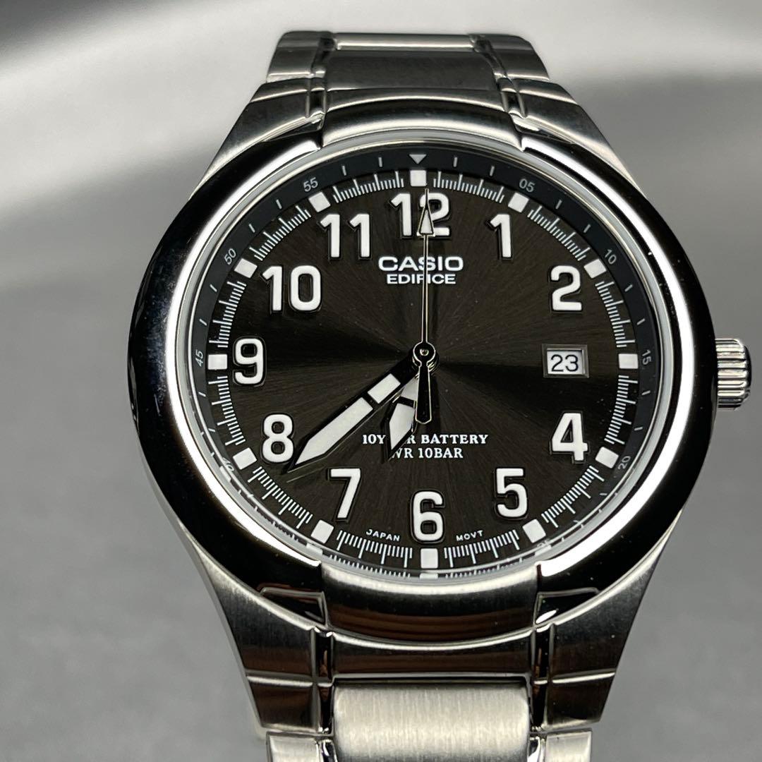 Casio Edifice EF-100 Watch with Silver Band and Brown Dial