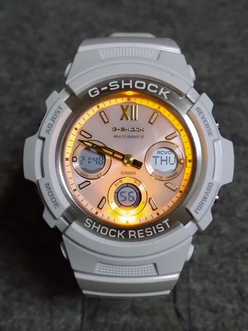 Casio G-Shock Tough Solar AWG-M100SGA-7AJF Watch White & Gold — Japan Import