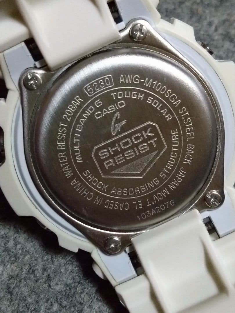 Casio G-Shock Tough Solar AWG-M100SGA-7AJF Watch White & Gold — Japan Import