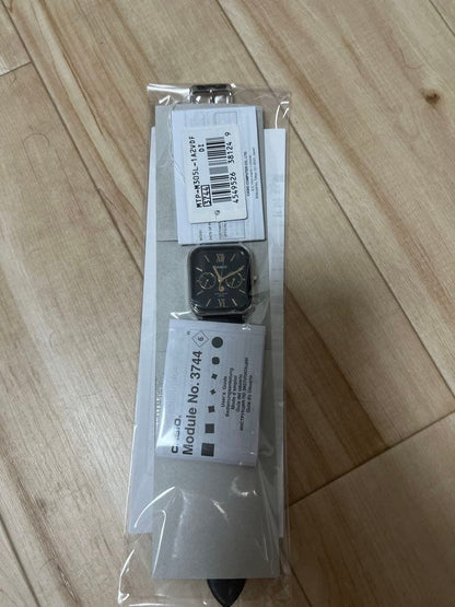 Casio MTP M305D-1A2V Analog Watch with Leather Band Moon Phase Model