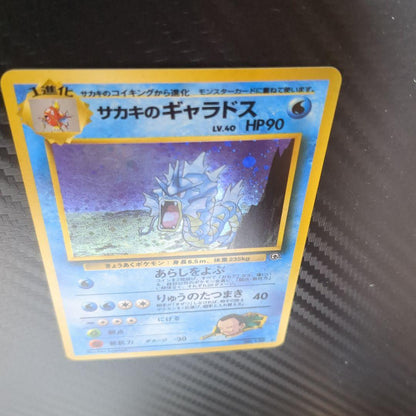 Sakaki Gyarados old Pokémon card Japan import in used condition with visible details