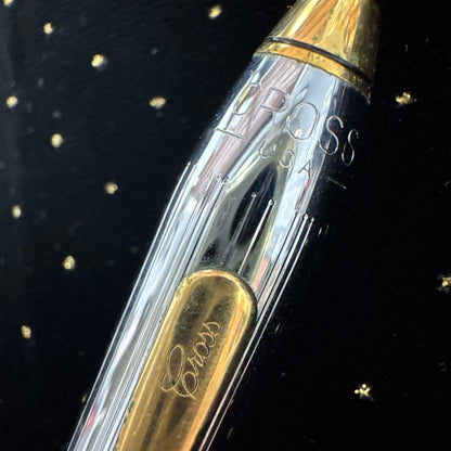 Cross Ireland Gold and Silver Stripe Design Ballpoint Pen