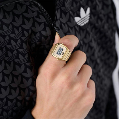 Adidas Digital Two Ring Watch Gold Model AOST26036