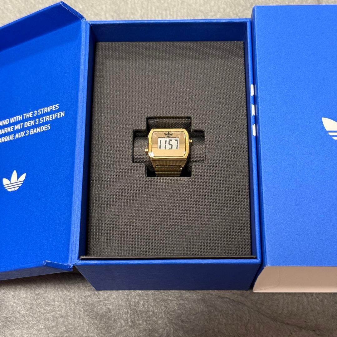Adidas Digital Two Ring Watch Gold Model AOST26036