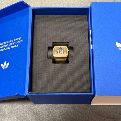 Adidas Digital Two Ring Watch Gold Model AOST26036
