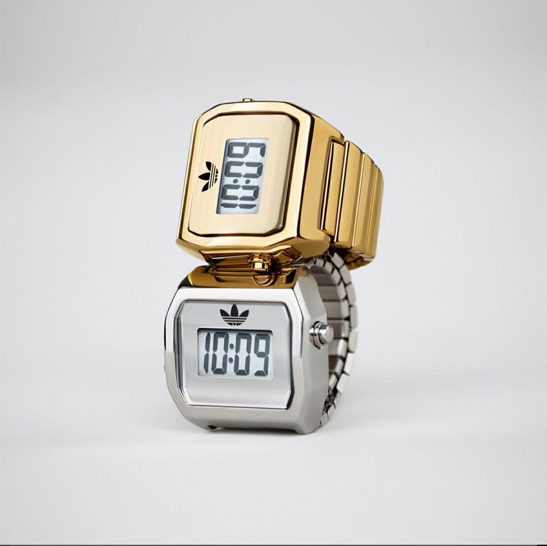 Adidas Digital Two Ring Watch Gold Model AOST26036