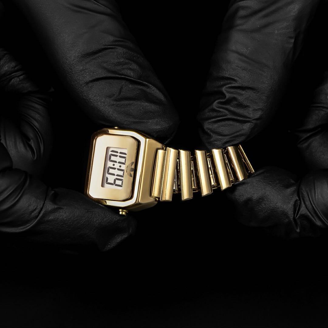 Adidas Digital Two Ring Watch Gold Model AOST26036