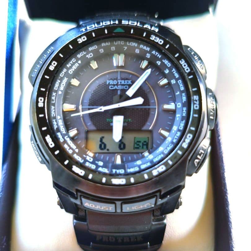 Casio Pro Trek PRW-5100-1JF Radio Solar Multi Band 6 Watch in Black Japan Import