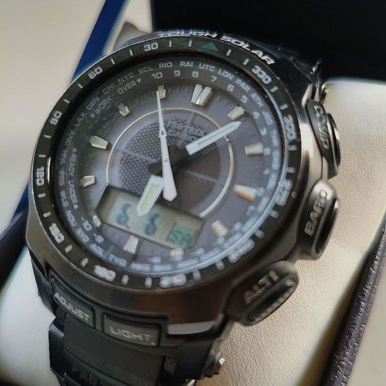 Casio Pro Trek PRW-5100-1JF Radio Solar Multi Band 6 Watch in Black Japan Import