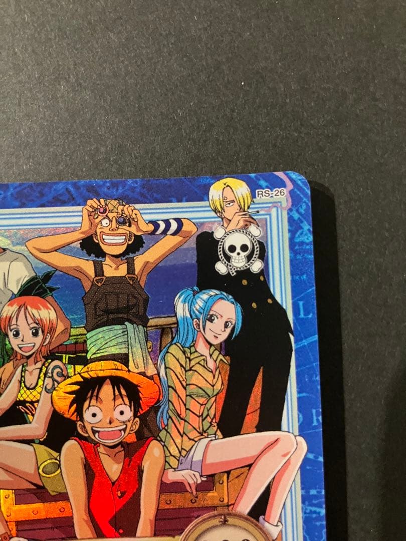 One Piece Monkey D. Luffy Series S82 old Japanese card with scuffs and scratches in protective sleeve