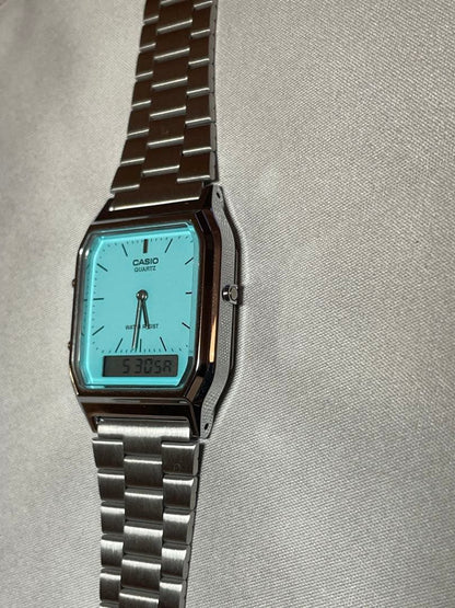 Casio Analogue Digital Quartz Watch with Turquoise Dial