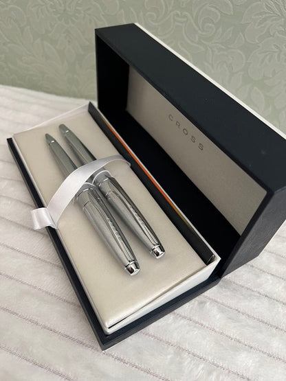 Cross Pen Set with 18K 750 Gold Fountain Pen and Ballpoint Pen