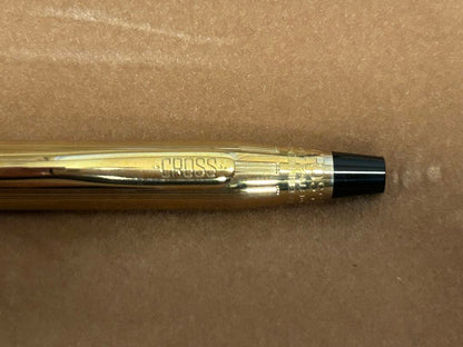 Cross Classic Century 10K Rolled Gold Ballpoint Pen Model 4502 with Brown Case and Manual — Japan Import