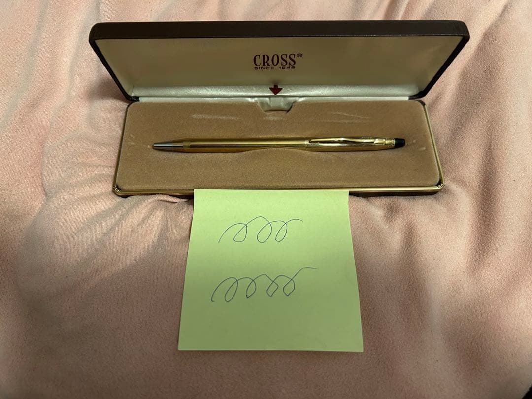 Cross Classic Century 10K Rolled Gold Ballpoint Pen Model 4502 with Brown Case and Manual — Japan Import