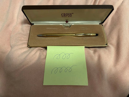 Cross Classic Century 10K Rolled Gold Ballpoint Pen Model 4502 with Brown Case and Manual — Japan Import