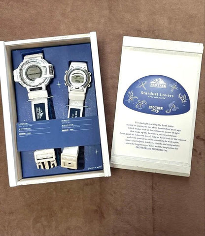 Casio Pro Trek Stardust Lovers Pair Watch Set Digital Shock-Resistant White — Japan Import