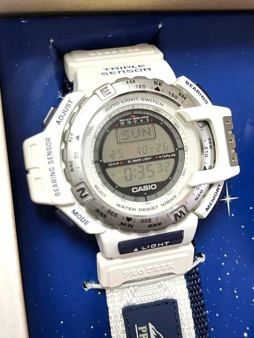 Casio Pro Trek Stardust Lovers Pair Watch Set Digital Shock-Resistant White — Japan Import
