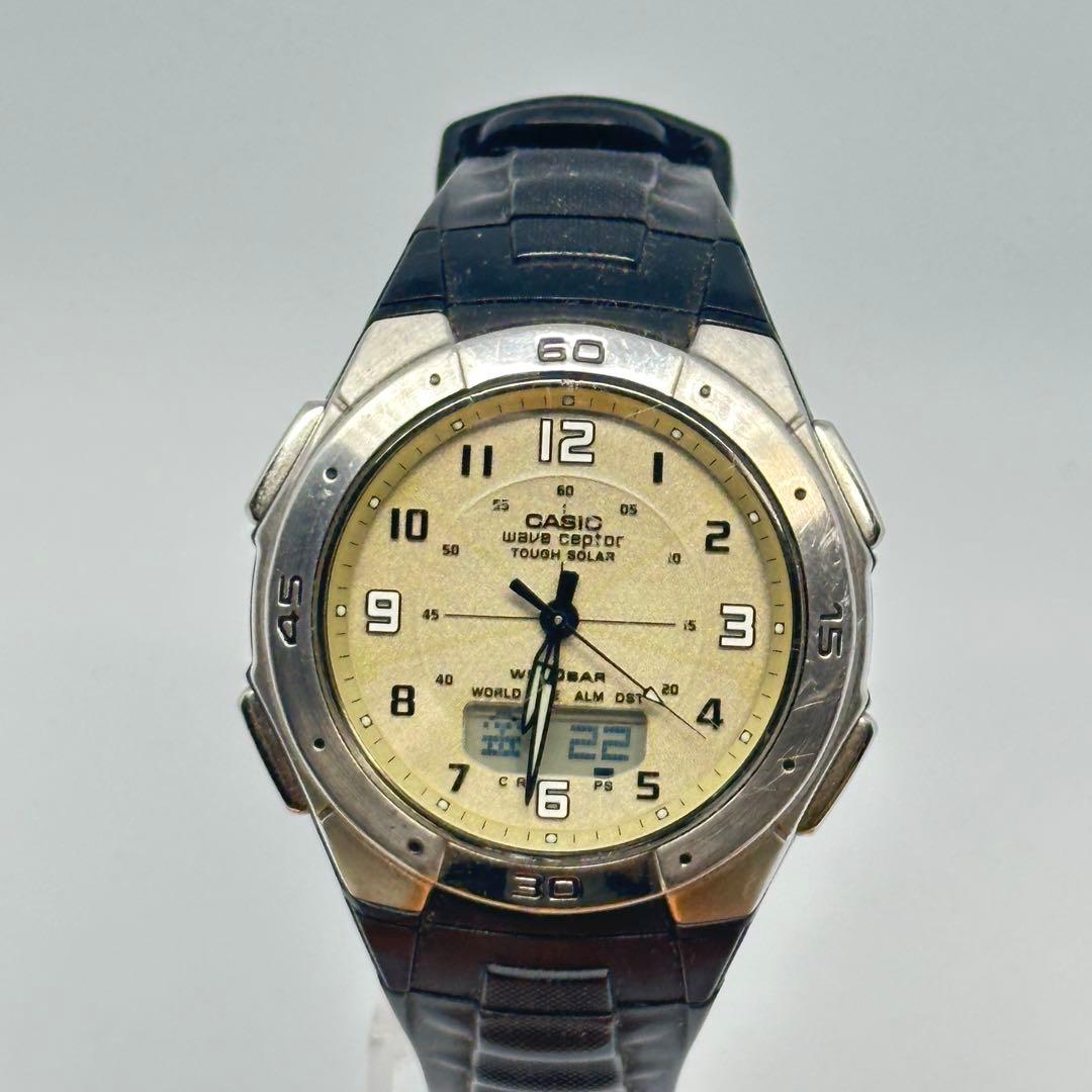 Casio Wave Ceptor WVA-470 Combo Design Solar Radio Watch — Japan Import