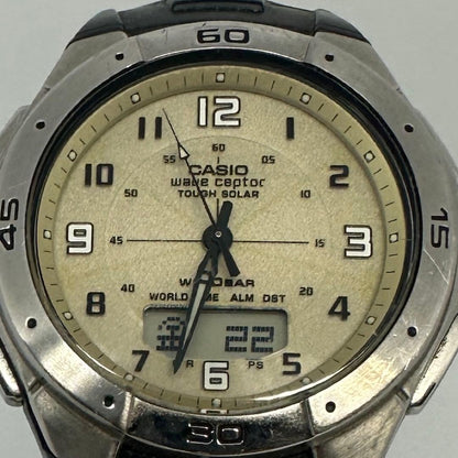 Casio Wave Ceptor WVA-470 Combo Design Solar Radio Watch — Japan Import